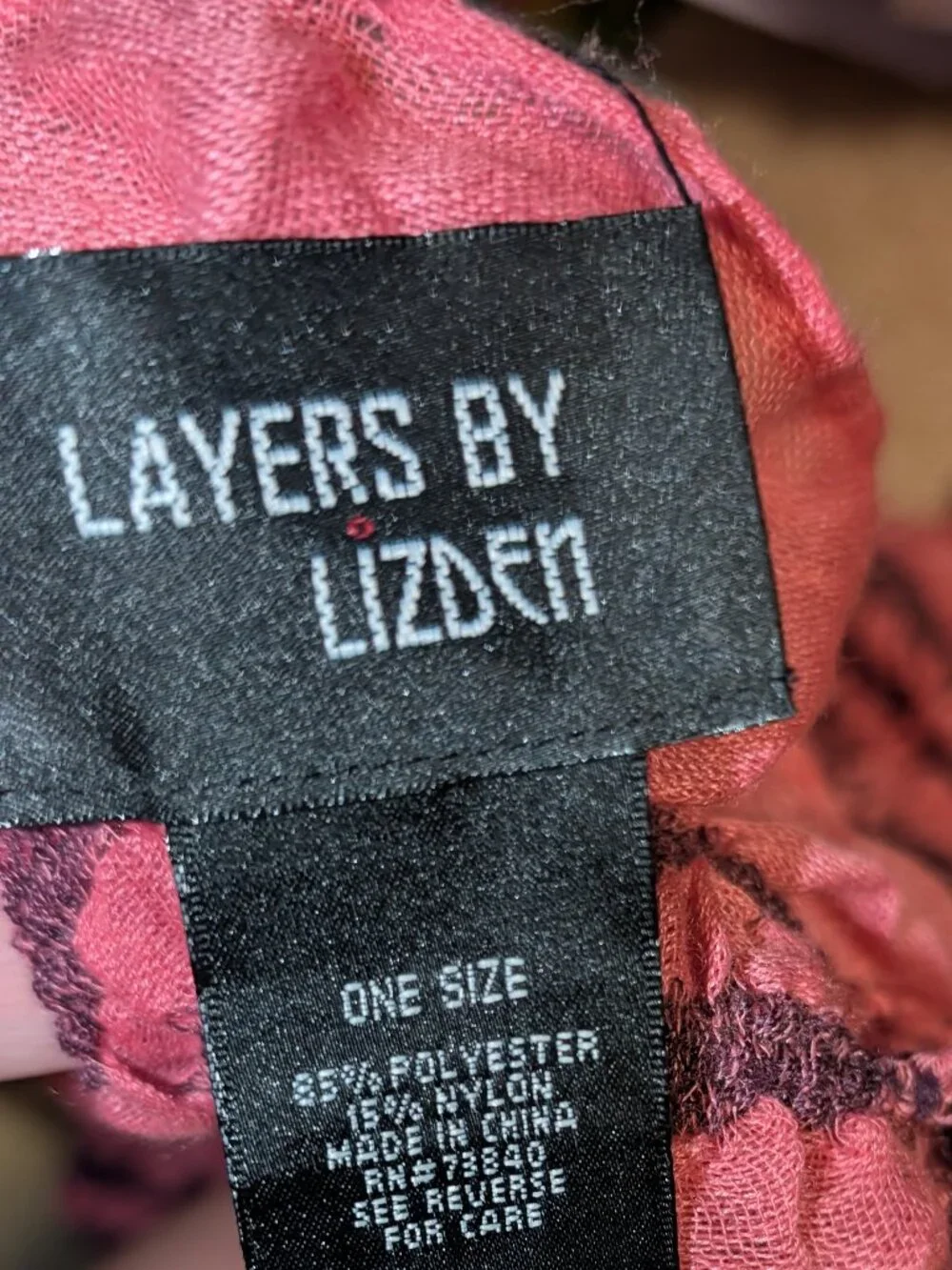 Layers By Lizden Smocked Wrap With Ruffled Edge ~ PINK Scarf - Stylish